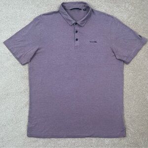 Travis Mathew Shirt Adult Extra Large Purple Striped Polo ACC Logo Preppy Men
